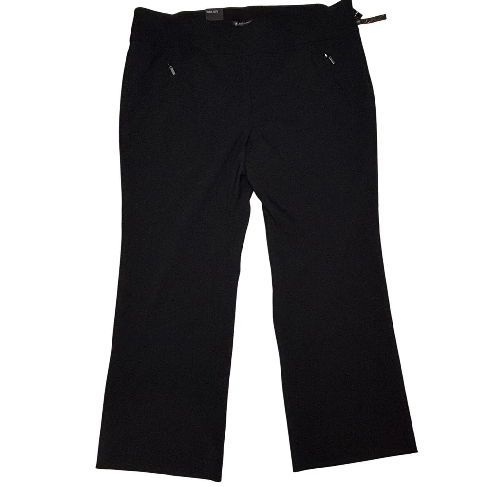 INC Womens Pants Size 24W International Concepts Wide Leg Black Pull On‎ NWT